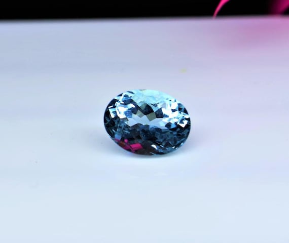1.40 Ct Natural Blue Aquamarine Loose Gemstone | 8x6 mm Oval Cut Faceted Aquamarine | March Birthstone for Jewelry.
