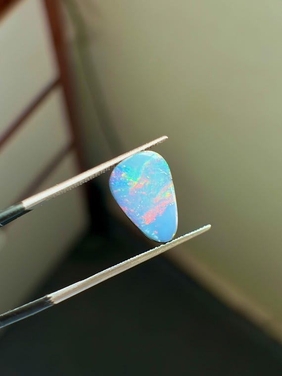 3.10 Carat Fire Australian Opal Cabochon, Fancy Shape Natural Fire Opal Cabochon Loose Gemstone for Rings  Australian Solid Opal Cabochon.