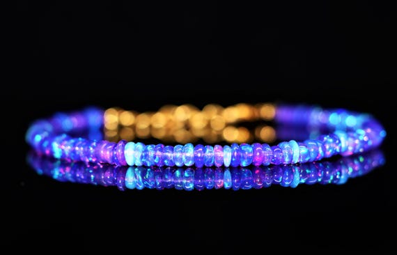 Natural Opal Fire Opal Handmade Bracelet, Bracelet For Her, Bracelet For Women, Handmade Jewelry, Handmade Bracelet, Rainbow Fire Opal.