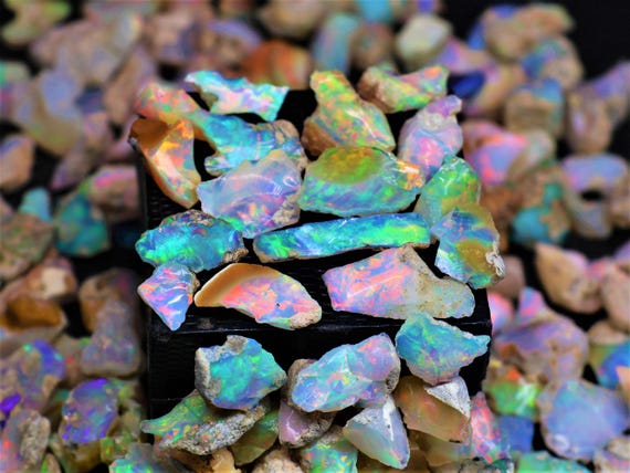 Raw Ethiopian Opal Rough Lot - Natural Welo Fire Opal Parcel - Genuine Uncut Specimen for Wire Wrapping & Cabochons - Wholesale Gems