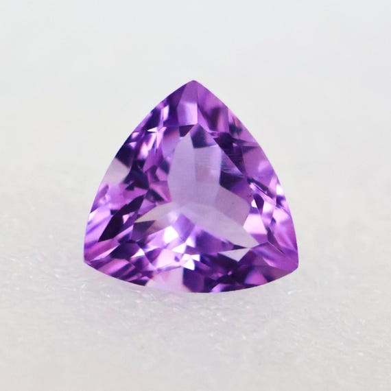 Amethyst Gemstone, Trillion Cut Stone, Loose Gemstone, Purple Amethyst, 8.00 Carat Amethyst, Triangular Gem for Jewelry Making, 14x9 MM.
