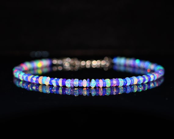 Vintage Fire Opal And Lavender Fire Opal Bracelet, Minimalist Bracelet, Handmade jewelry, AAA opal beaded Bracelet, Bracelet gift for her.