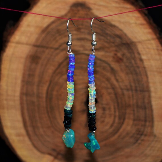 Vintage Multi-fire opal Earrings, AAA Ethiopian opal , 925 Sterling Silver earrings, Cluster earrings for her, Women earrings, Gift for her.