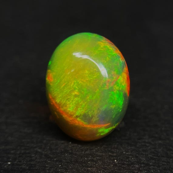 Natural White Ethiopian Opal Cabochon Multi Fire Opal, Oval Shape 11x8x4 MM, 2.00 Carat Weight, Jewelry Making Loose Gemstone,