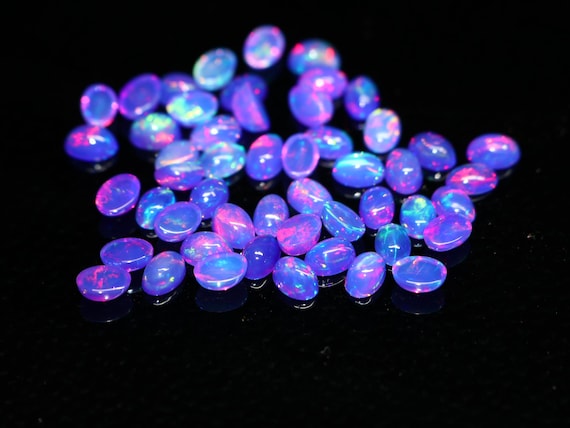 Vintage Lavender Fire Rainbow Fire Opal Lot, Lavender Color 6x4 MM Size Natural Opal Ethiopian Natural Gemstone, Gift For Her.