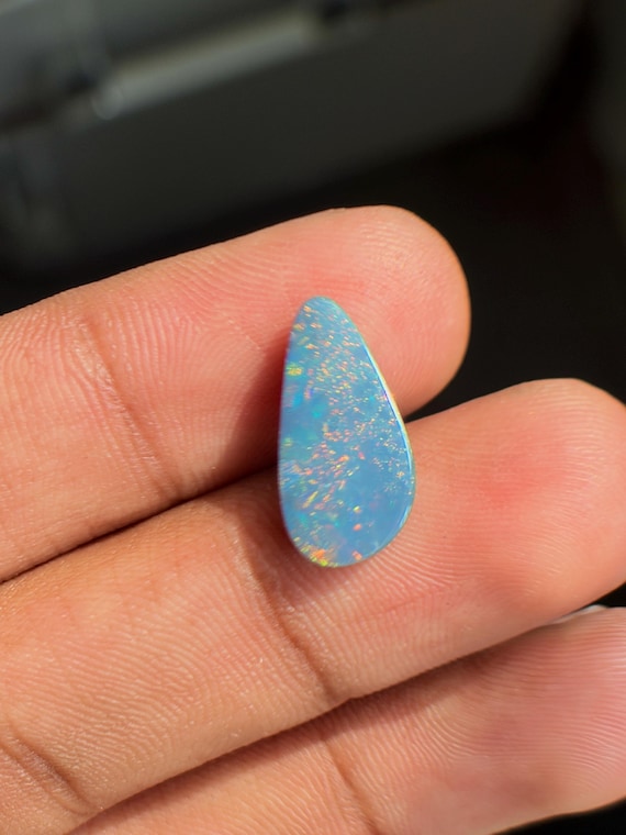 Fire Australian Opal Cabochon, 3.15 Carat Fancy Shape Natural Fire Opal Cabochon Loose Gemstone for Rings  Australian Solid Opal Cabochon.