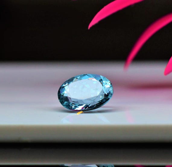 1.25 Ct Natural Blue Aquamarine Loose Gemstone | 8x6 mm Oval Cut Faceted Aquamarine | March Birthstone for Jewelry.