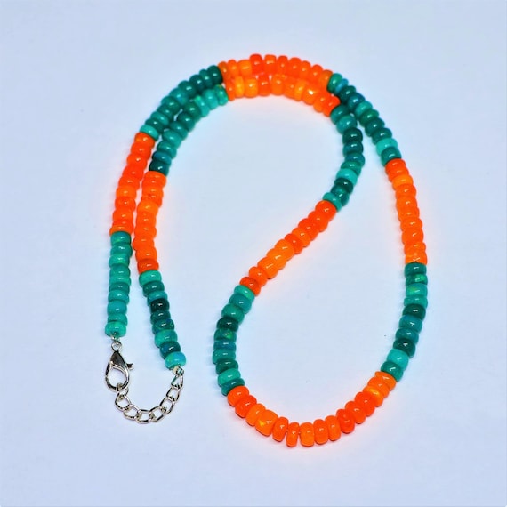 Vintage Multi-Fire Opal Necklace, Minimalist Necklace, Handmade jewelry, AAA opal beaded Necklace, quality opal Necklace gift for her.