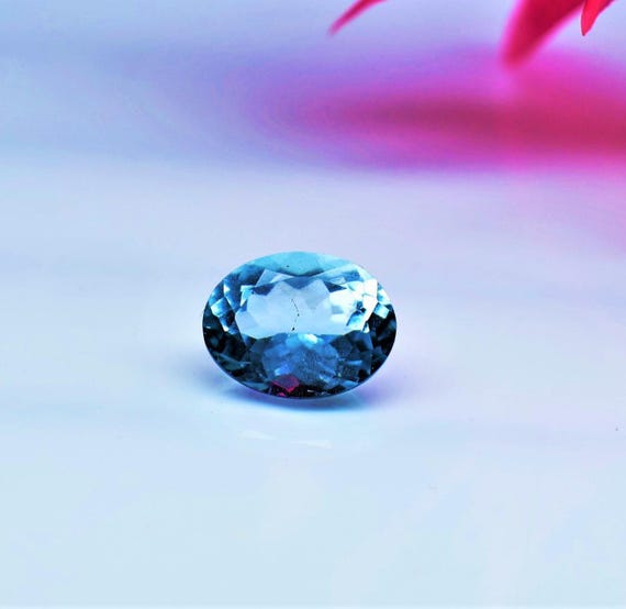 Natural Blue Aquamarine Oval Cut - 1.35 Ct (8x6 mm) Faceted Loose Gemstone for Engagement Ring & Fine Jewelry.