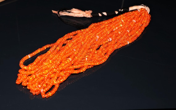Orange fire Ethiopian opal beaded loose line, Smooth rondelle beads line, 3x4 MM Beads, 4x5 MM Beads, Orange fire opal beads loose line.
