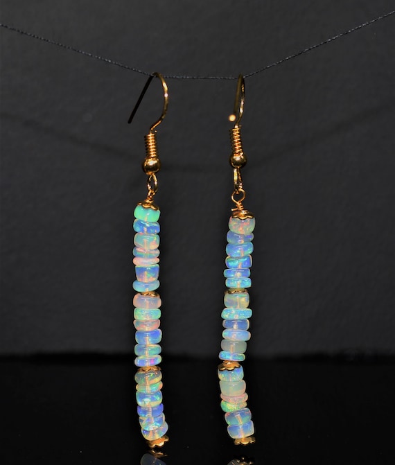 Vintage fire opal Earrings, AAA Ethiopian opal , 925 Sterling Silver earrings, Cluster earrings for her, Women earrings, Gift for her.