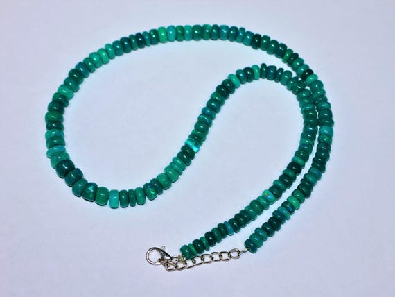 Vintage Emerald Opal Necklace, Minimalist Necklace, Handmade jewelry, AAA Opal beaded Necklace, quality Opal Necklace gift for her.