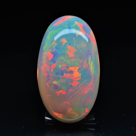 Natural white Opal Rainbow Fire, 22.15 Carat 25x14x10 MM, White Large Natural Opal Ethiopian Natural Gemstone, Gift For Her.