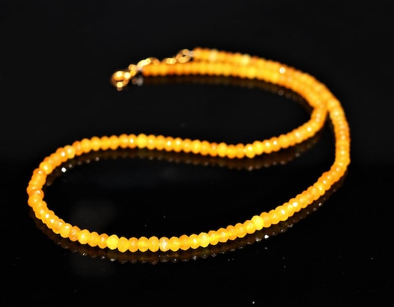 Yellow Sapphire Necklace, Minimalist Necklace, Handmade jewelry, Natural AAA Sapphire Necklace, quality Sapphire Necklace gift for her.
