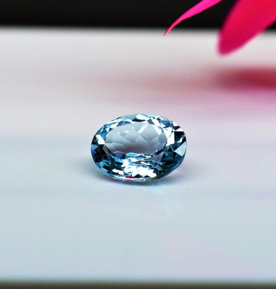 Natural Blue Aquamarine Oval Cut - 1.20 Ct (8x6 mm) Faceted Loose Gemstone for Engagement Ring & Fine Jewelry.