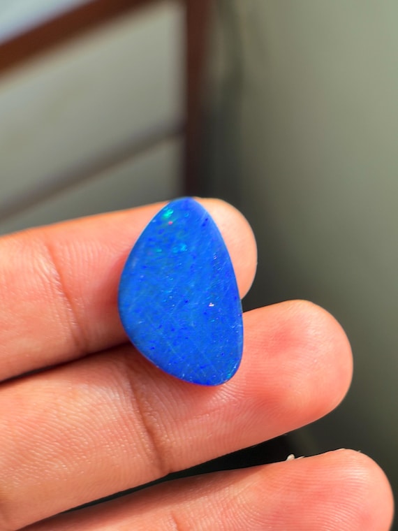 AAA Grade Australian Crystal Opal Cabochon, 6.50 Carat Natural White Opal Loose Stone, Fancy Flat Back Cab for Metalsmithing Jewelry
