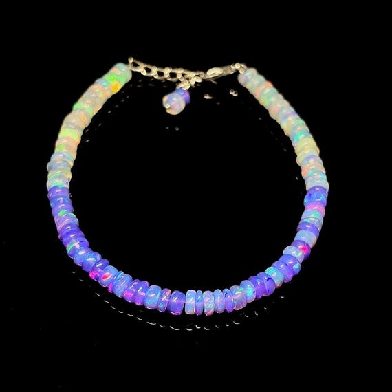 Minimalist Fire Opal And Lavender Fire Opal Bracelet, Minimalist Bracelet, Handmade jewelry, AAA opal beaded Bracelet, Bracelet gift for Her