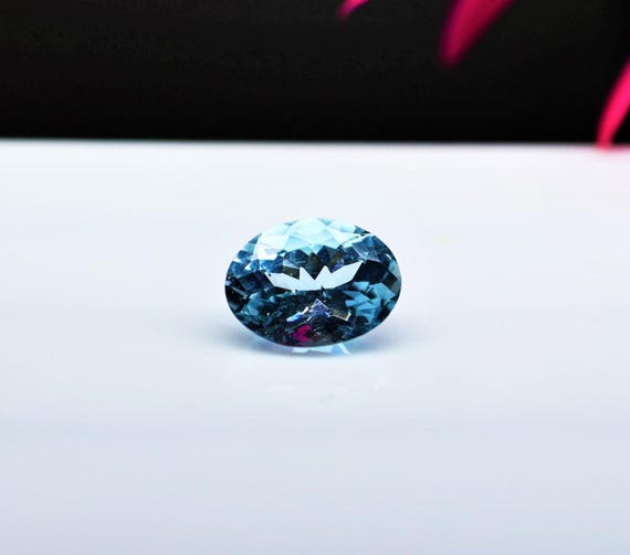 1.25 Ct Natural Blue Aquamarine Loose Gemstone | 8x6 mm Oval Cut Faceted Aquamarine | March Birthstone for Jewelry.