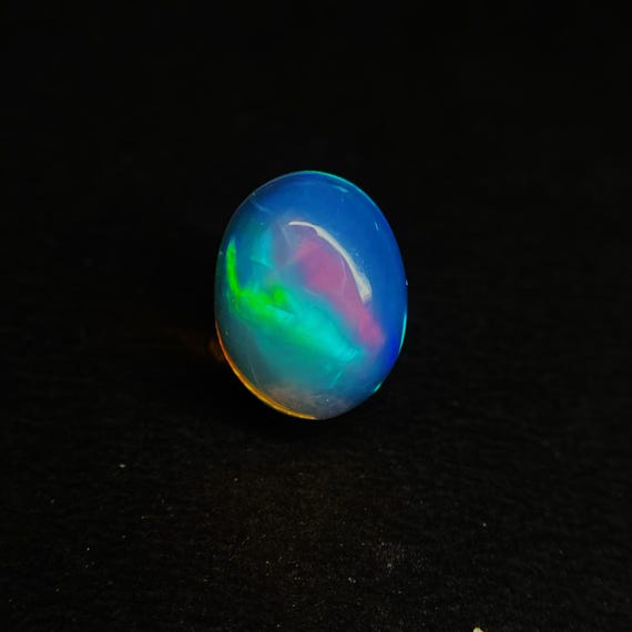 Natural White Ethiopian Opal Cabochon Multi Fire Opal, Oval Shape 10x8x6 MM Jewelry Making Loose Gemstone,