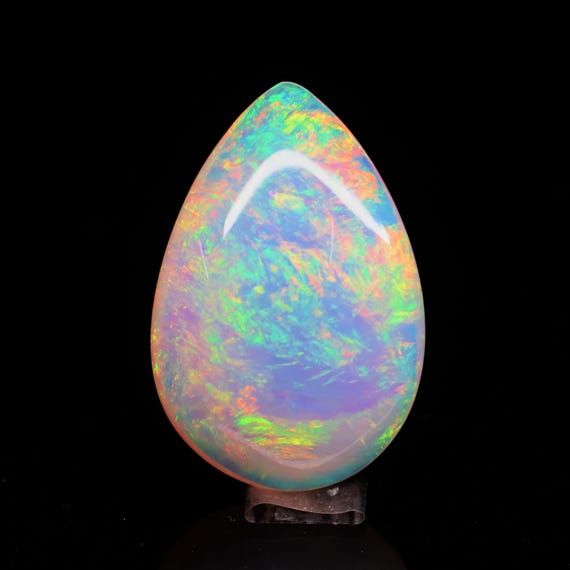 Natural White Opal Rainbow Fire, 16.70 Carat 26x17x7 MM, White Large Natural Opal Ethiopian Natural Gemstone, Gift For Her.