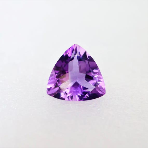 Natural Trillion Cut Amethyst Gemstone, 6.60 Carats 13x12 mm Triangular Purple Gem, Loose Stone for Ring and Pendant Making