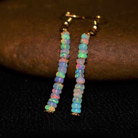 Vintage fire opal Earrings, AAA Ethiopian opal , 925 Sterling Silver earrings, Cluster earrings for her, Women earrings, Gift for her.
