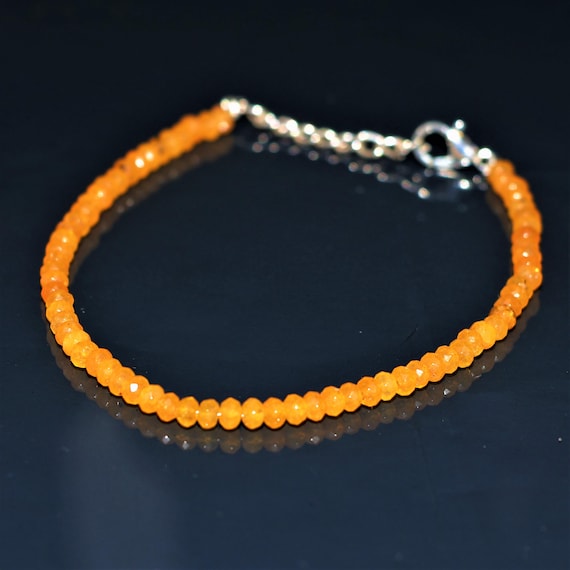 Minimalist Yellow Sapphire bracelet, Sapphire  bracelet, Handmade jewellery, AAA beaded bracelet, quality Sun stone bracelet gift for her.