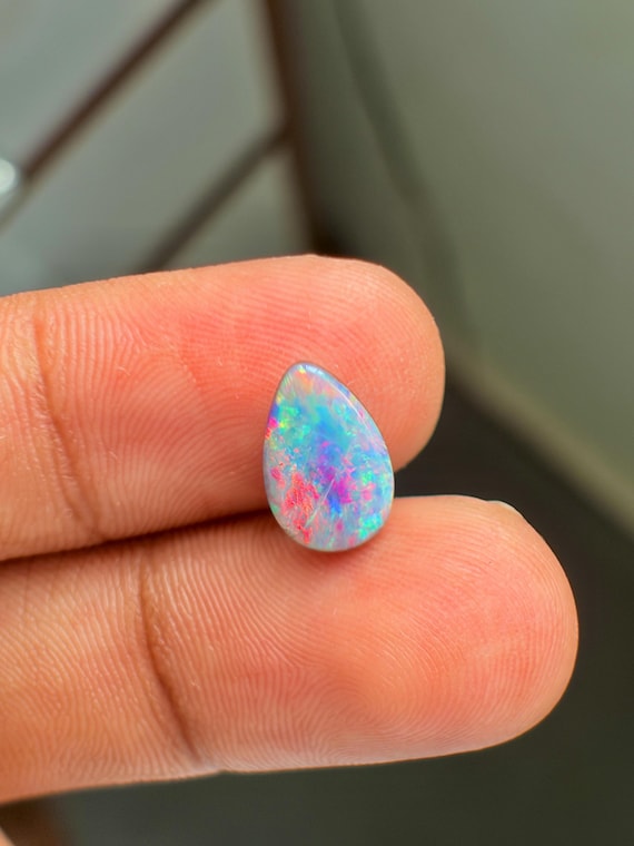 Vintage Fire Australian Opal Cabochon, Natural Fire Opal Cabochon Loose Gemstone for Rings  Australian Solid Opal Cabochon, Color Play Opal.