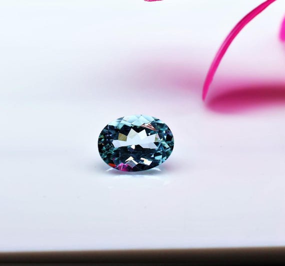 1.25 Ct Natural Blue Aquamarine Loose Gemstone | 8x6 mm Oval Cut Faceted Aquamarine | March Birthstone for Jewelry.