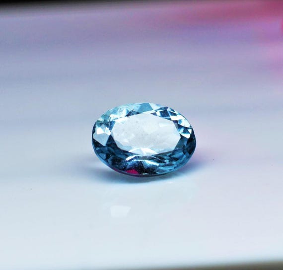 Natural Blue Aquamarine Oval Cut - 1.30 Ct (8x6 mm) Faceted Loose Gemstone for Engagement Ring & Fine Jewelry.
