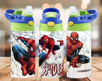 Comic Spider Hero 12oz Tumbler Wrap PNG | Superhero Collage Cup Wrap | Sublimation Digital Download