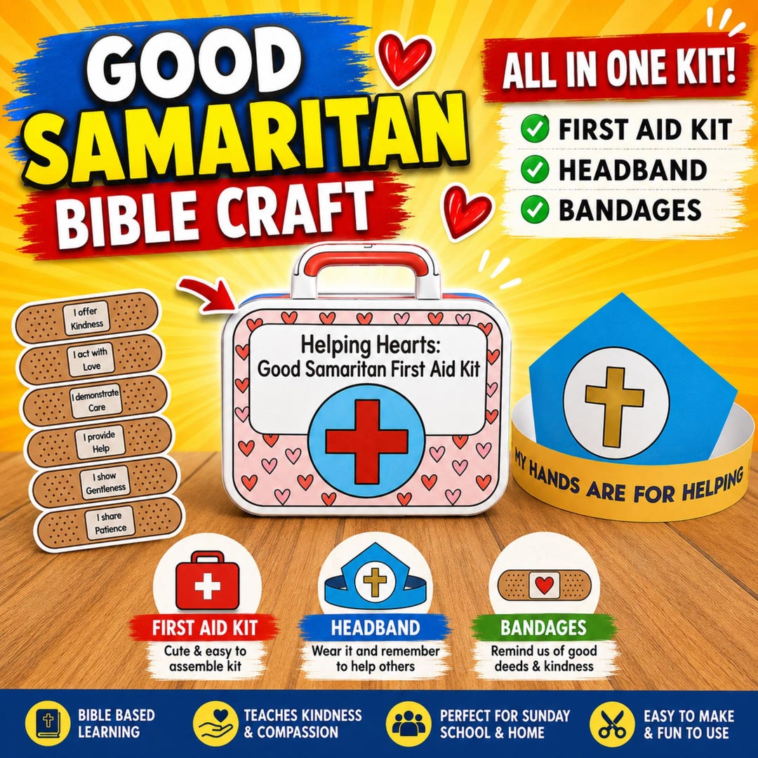 Good Samaritan Bible Craft Kit for Kids, Printable Sunday School Kit ...