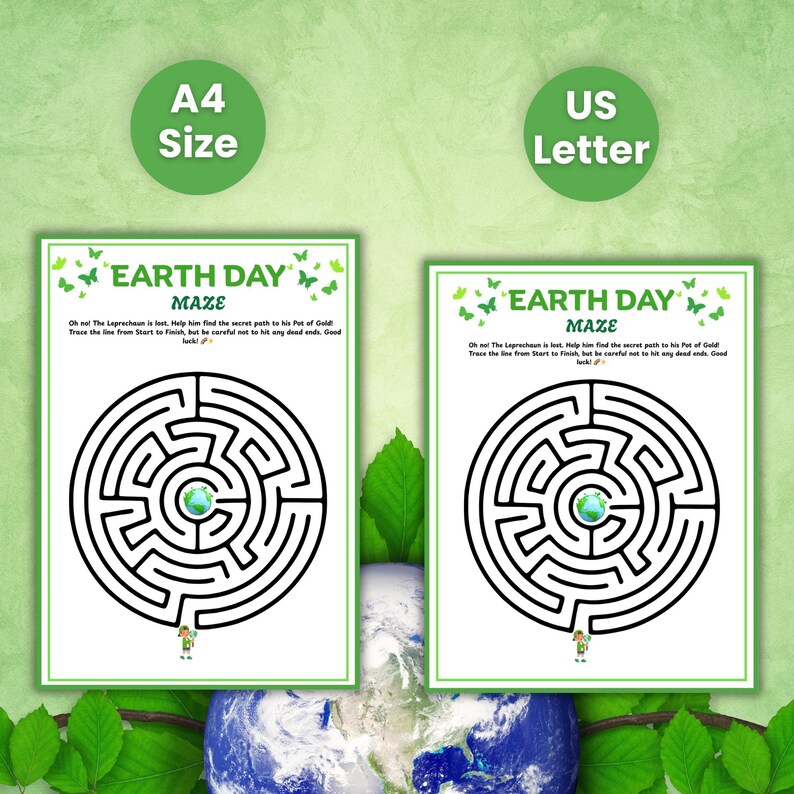Earth Day Maze Bundle for Kids, Printable Earth Day Activity Pack ...