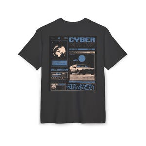 Cyber Drive Poster Tee | Retro Futuristic Car, Tech Interface Graphics