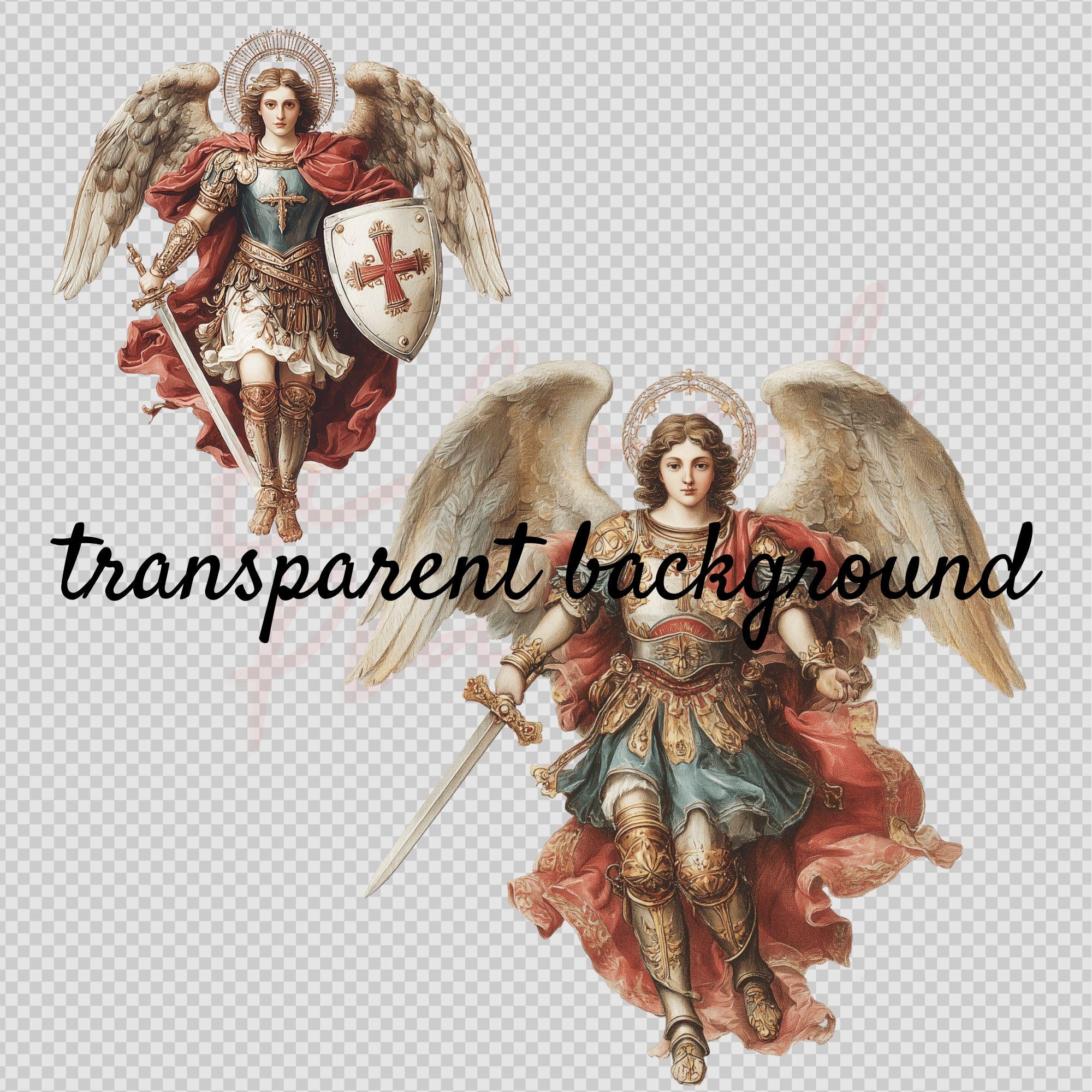 Saint Michael Archangel Clipart Bundle: Watercolor Angel Pngs (digital ...