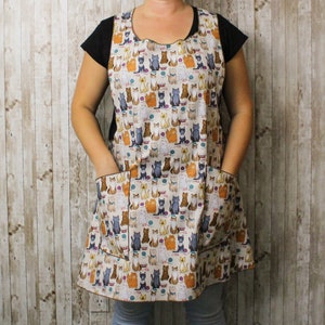 Skeleton Apron Halloween Pinafore Smock Retro Pocket Purple Black Orange Spooky Size XL