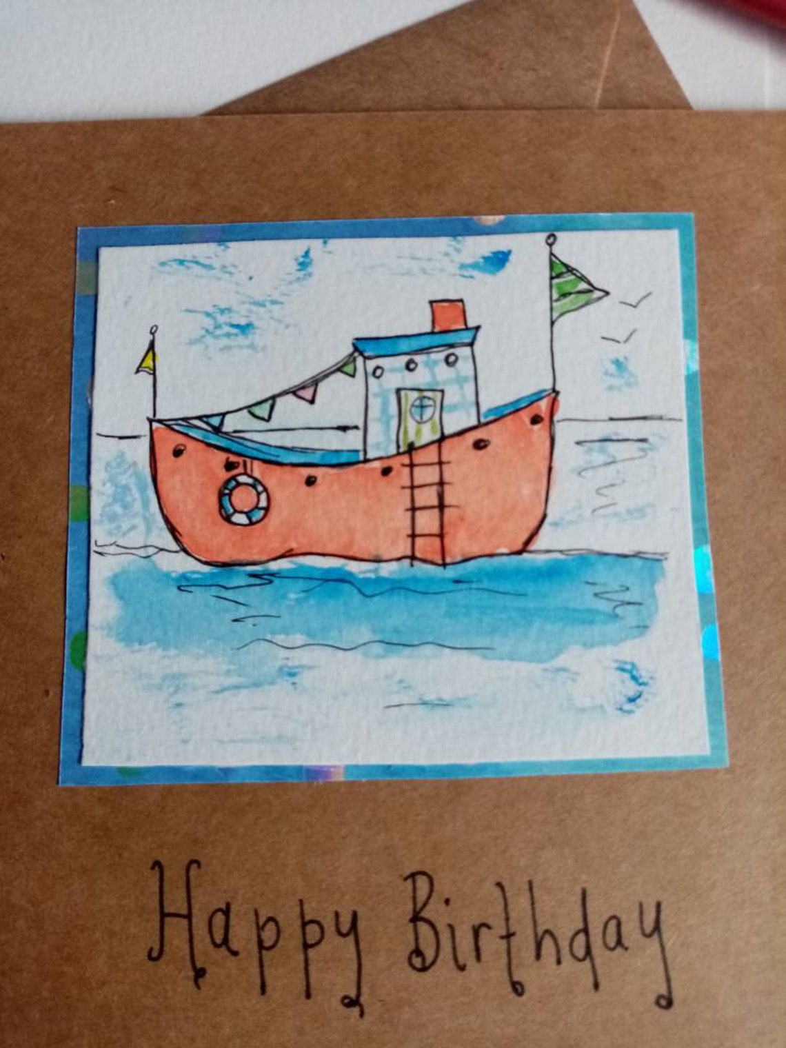 Boot Geburtstag Aquarell Karte Etsy