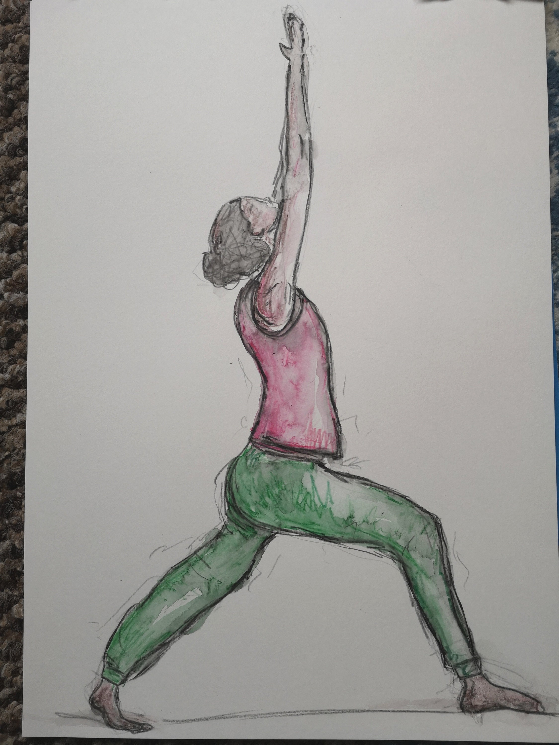 Yoga Poses Drawing Beautiful Image - Drawing Skill