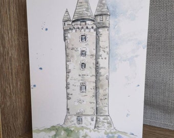 Carte de voeux Scrabo Tower A6.