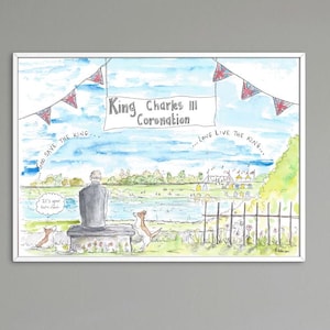 King Charles III Coronation art illustration print. A5/A4 size