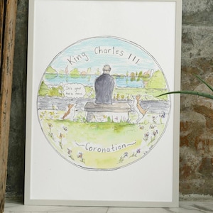 King Charles Coronation art print. Unframed. A5/A4 SALE PRICE