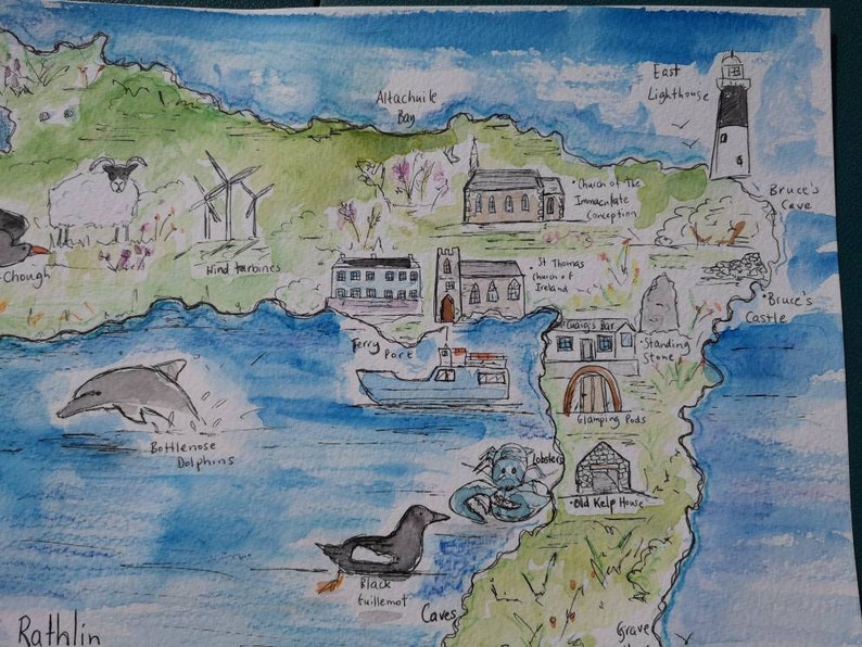 rathlin-island-hand-drawn-illustrated-map-original-a3-size-etsy