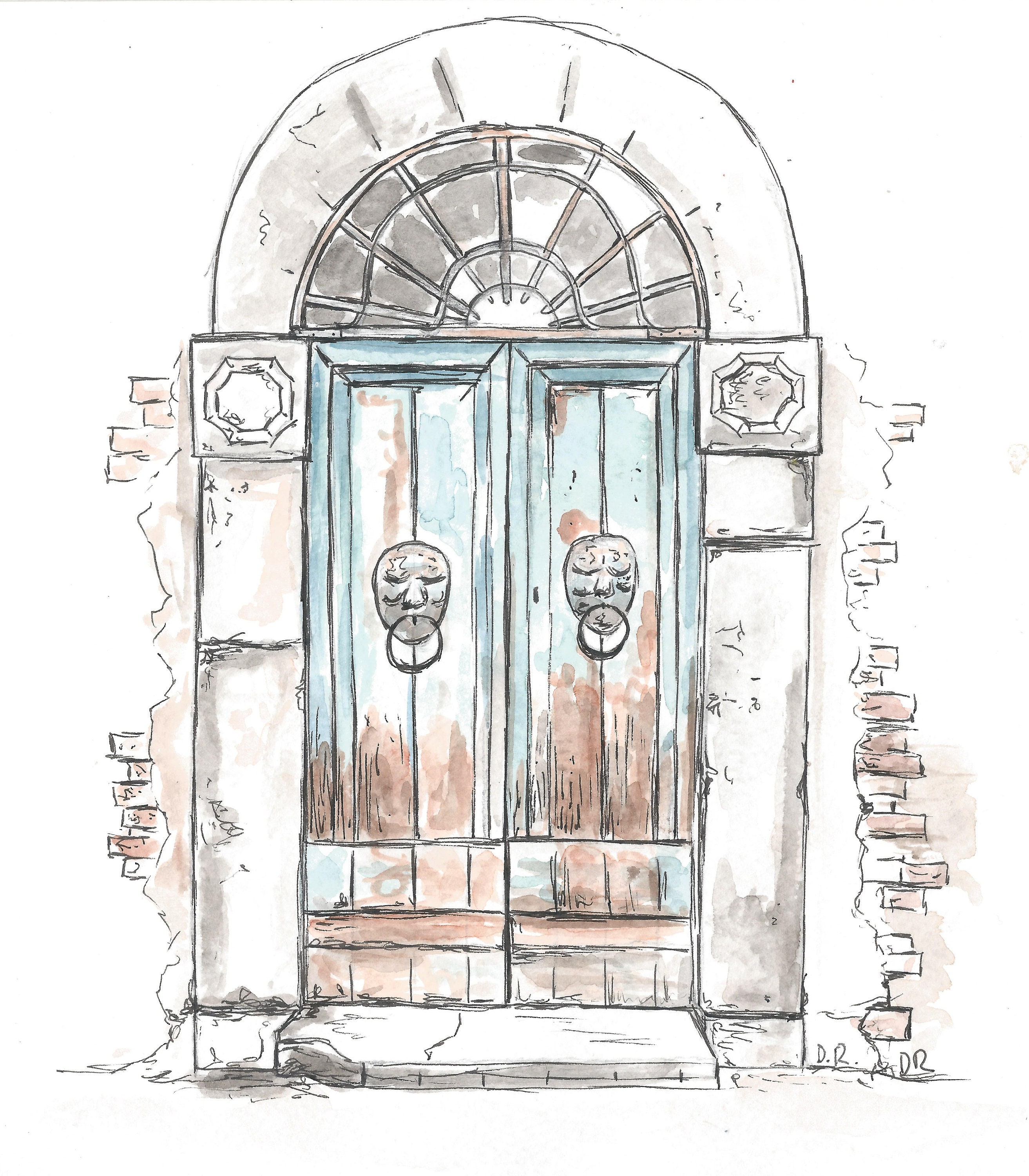 Old Door Drawing PNG JPG Digital Downloadable File. Printable Gothic