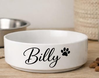 Personalised Dog Bowl Name Decal | Custom Pet Food Water Bowl Sticker