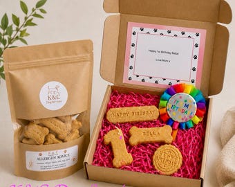 Grain Free Cheese Dog Birthday Box | Personalised Dog Biscuits, Treats