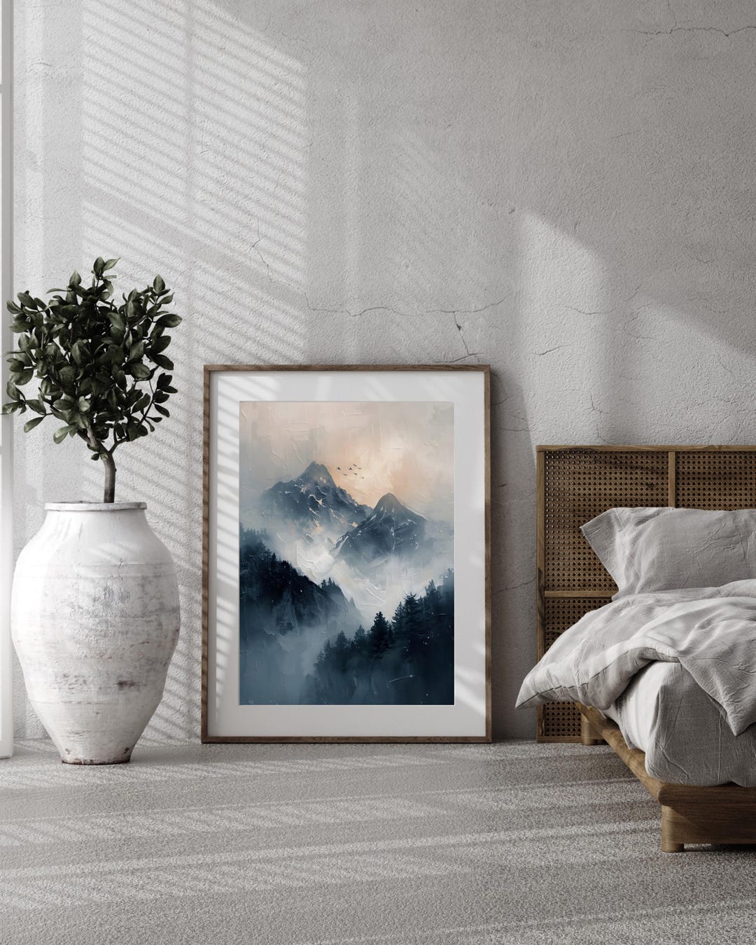 Misty Mountain Wall Art | Foggy Forest Landscape Poster | Moody Nature ...