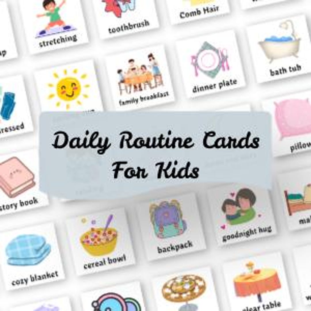 Kids Daily Routine Chart Printable - Sunshine Sprinkles Visual Schedule ...