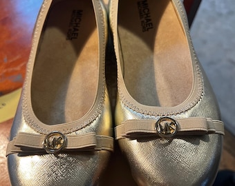 MK Alice Metallic Leather Ballet Flat in Metallic