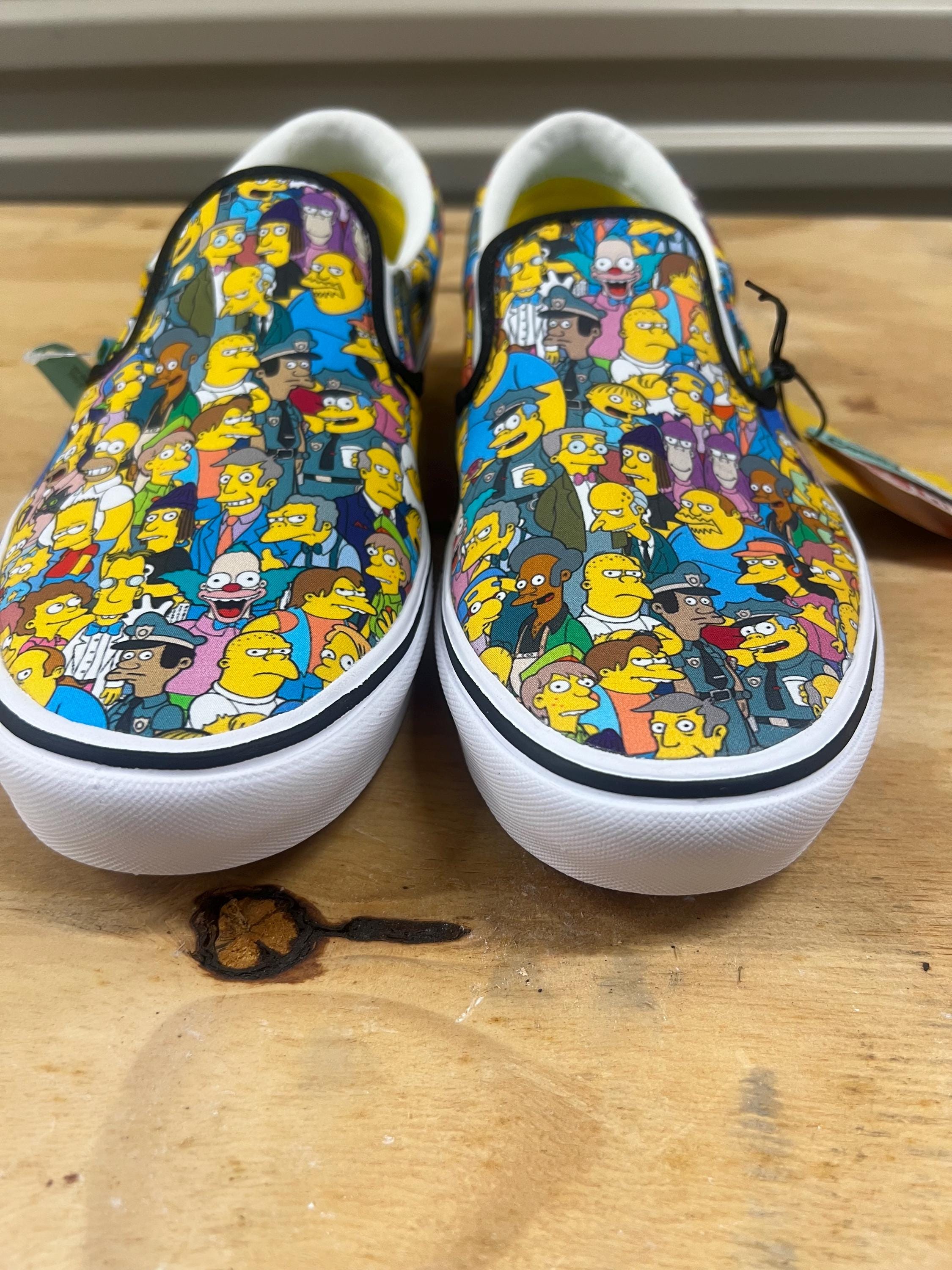 Simpsons Vans Slip On - Etsy