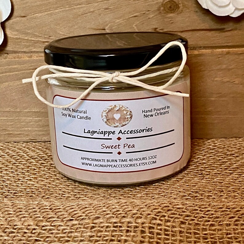 Scented Candle Soy Candle Sweat Pea Soy Candle Candle Flower Candle